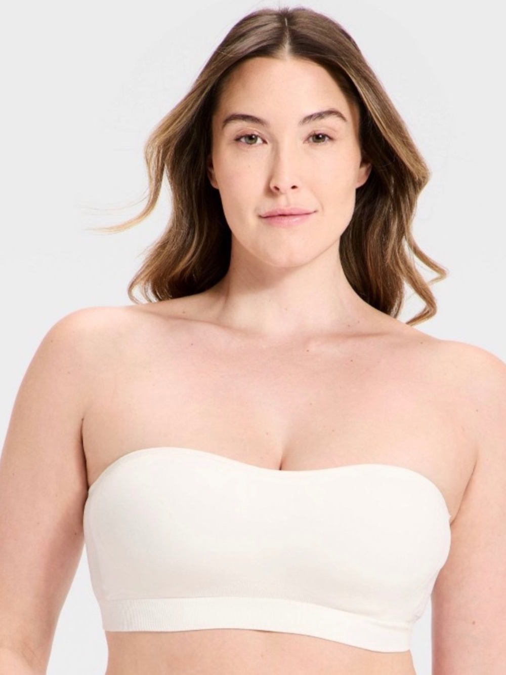 NWT Auden Strapless Bandeau Bra Light Pink XL Seamless Push Up Padded